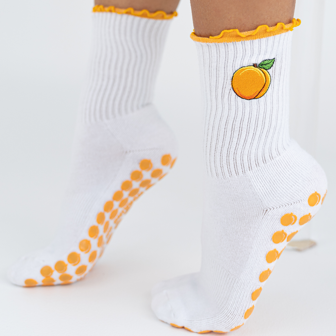 Peach Yoga Grip Socks
